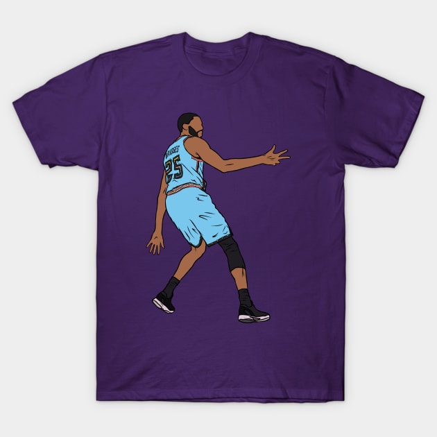 Mikal Bridges 3 Point Celebration T-Shirt by rattraptees